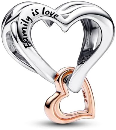 PANDORA Two-Tone Openwork Infinity Heart Charm - Swirling Heart Design - Jewelry Keepsake for Her with Gift Box - Compatible Moments Charm Bracelets - Sterling Silver & 14k Rose Gold