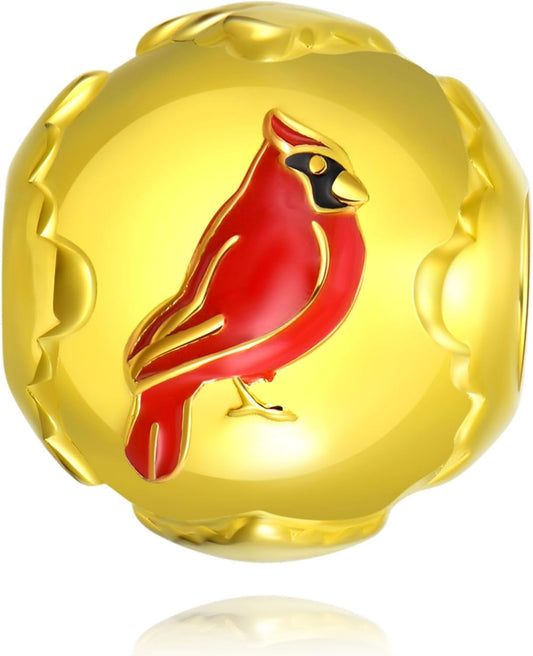 LONAGO Charms for Bracelets 925 Sterling Silver Red Cardinal/Phoenix/Blue Jay/Hummingbird Animal Dangle Charm Bird Bead Fit Bracelet Our Love Never Dies Gifts for Women Mom